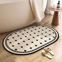 Simple and Elegant Home Bathroom Toilet Quick Dry Water Absorbent Foot Mat Silica Gel Ground Mat Luxury Bathroom Mat One Piece Dropshipping