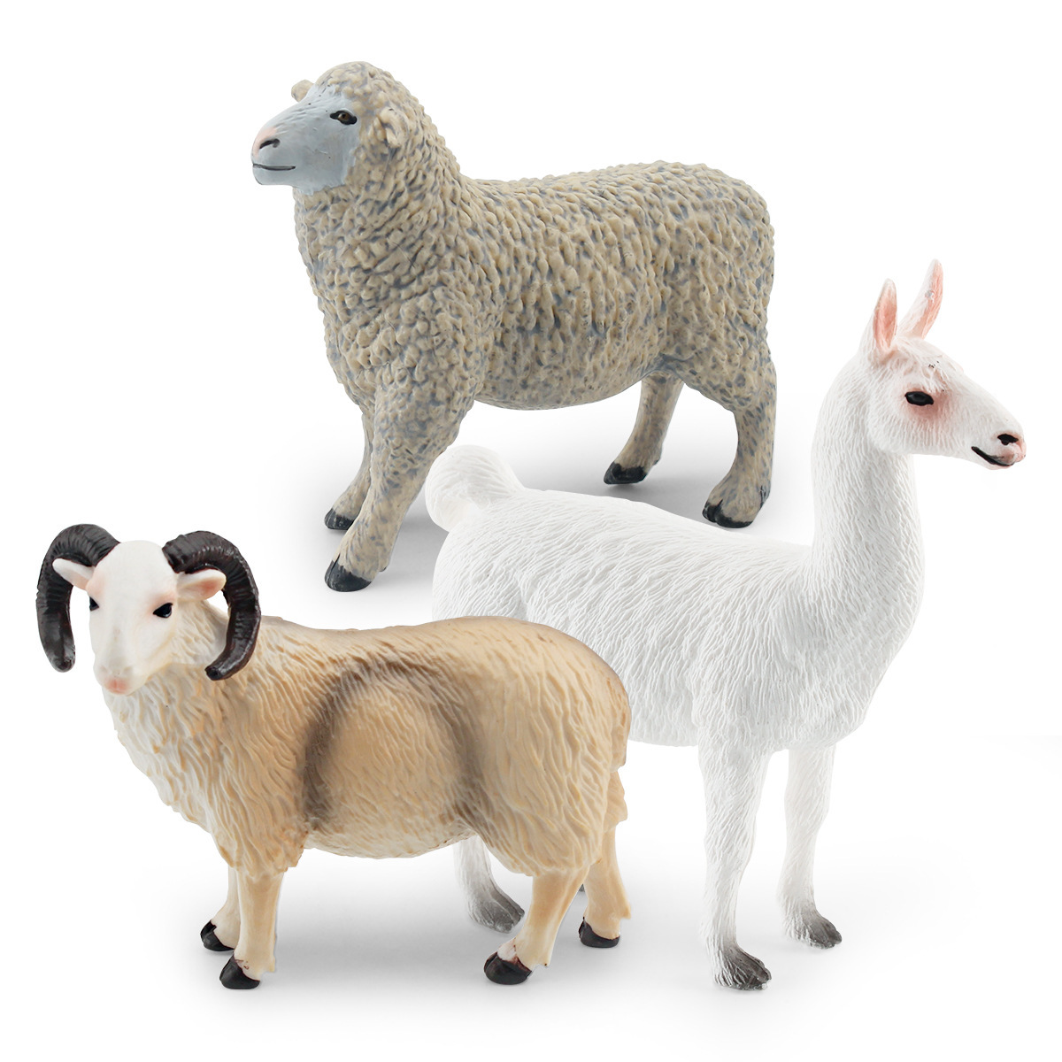 Cross-border simulación granja animal ovejas modelo pan ángulo cabra ovejas pequeña alpaca hierba barro caballo estática decoración de escritorio