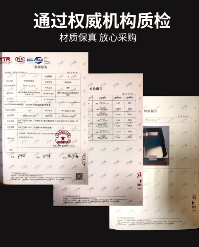 Food-grade 304 stainless steel large extra size thickened rectangular covered fast food cart dish box set