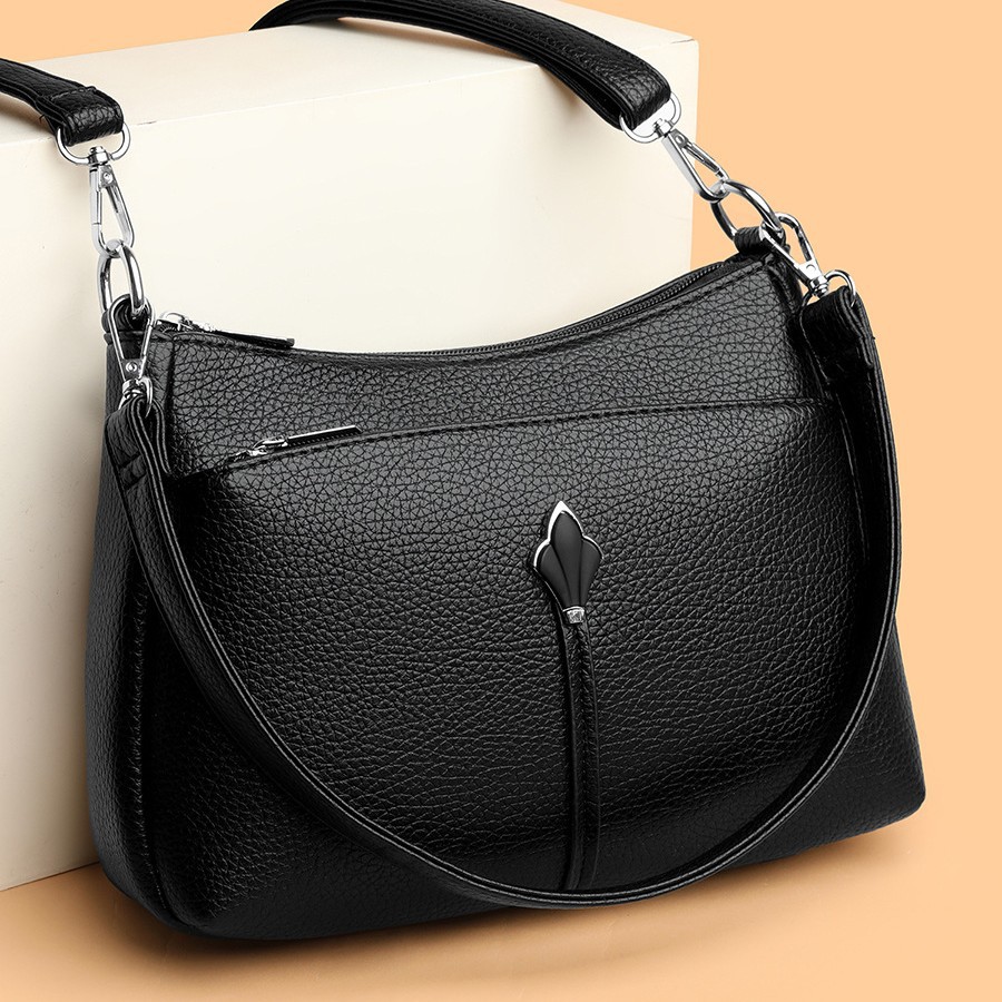 Elegant Soft Leather Shoulder Bag For Women Multi-layer Handbag_voghion.com