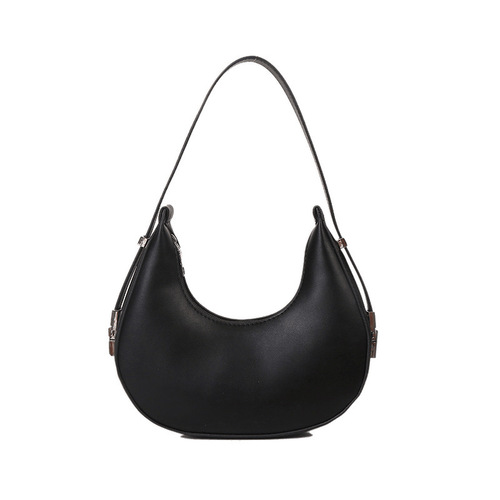 Niche Solid-Color Designer Bag for Women: Trendy, Minimalist, and Unique – Underarm Crescent-Shaped Handbag & Shoulder Tote