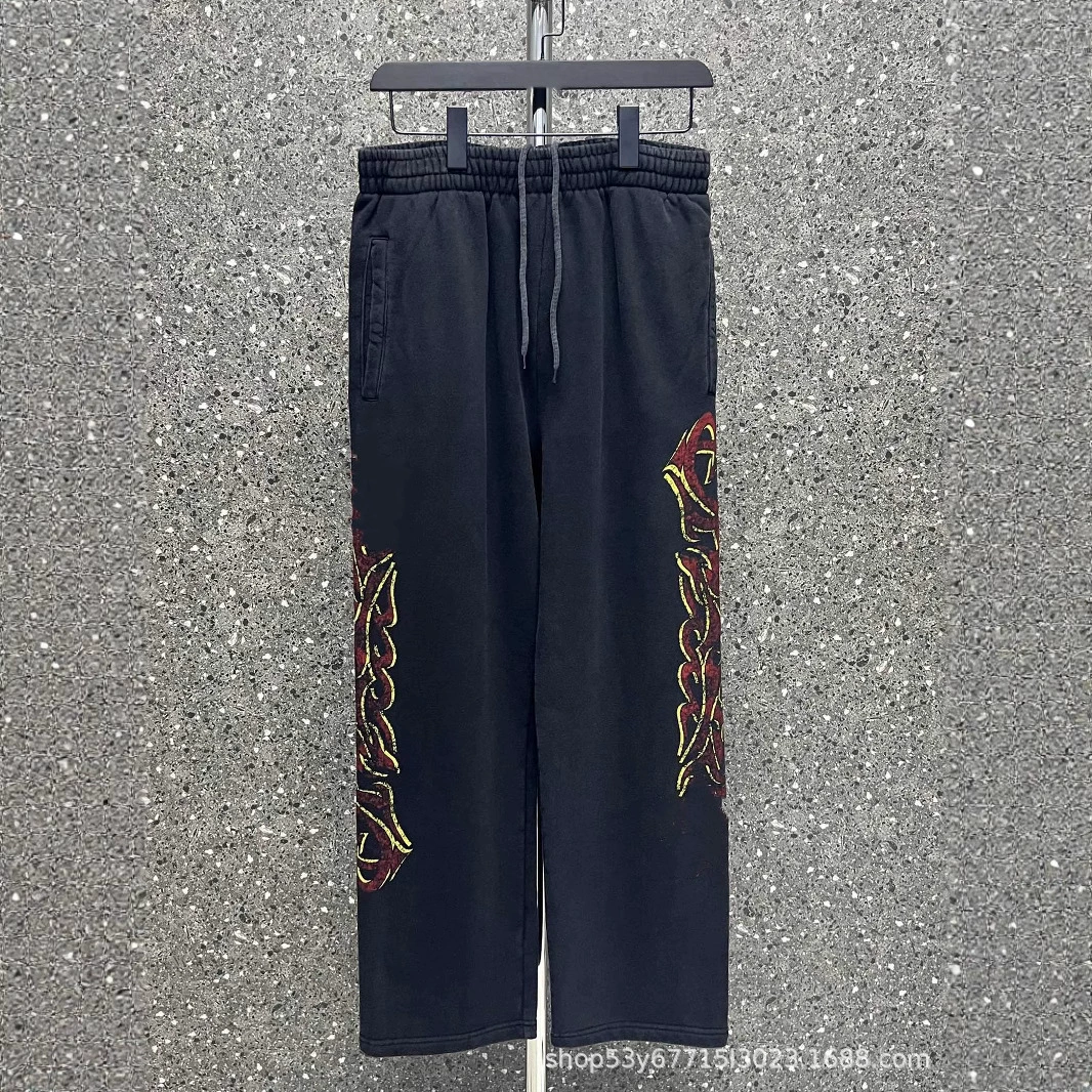 Спортивные брюки унисекс, свободные прямые oversize, стирка-эффект чёрный или фуксия, S–L