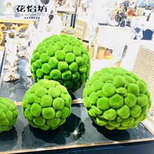 仿真鼓包青苔球草球苔藓球绿植球人造植绒毛石头装饰挂件橱窗摆件