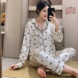 2025韩版女款妈妈可爱  秋冬季睡衣女金丝绒翻领甜美家居服