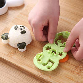 DIY新款熊猫饭团模具 创意儿童花式便当模 海苔包饭工具寿司模具