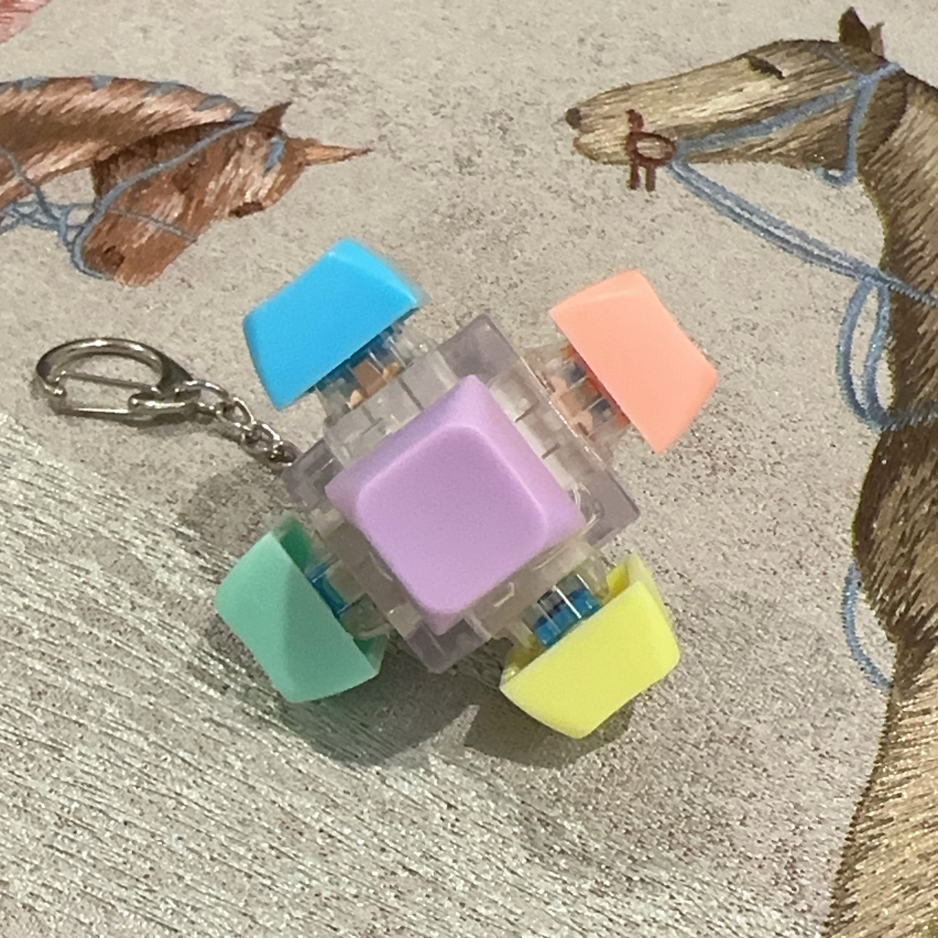 Special-shaped six-button transparent shell-style six