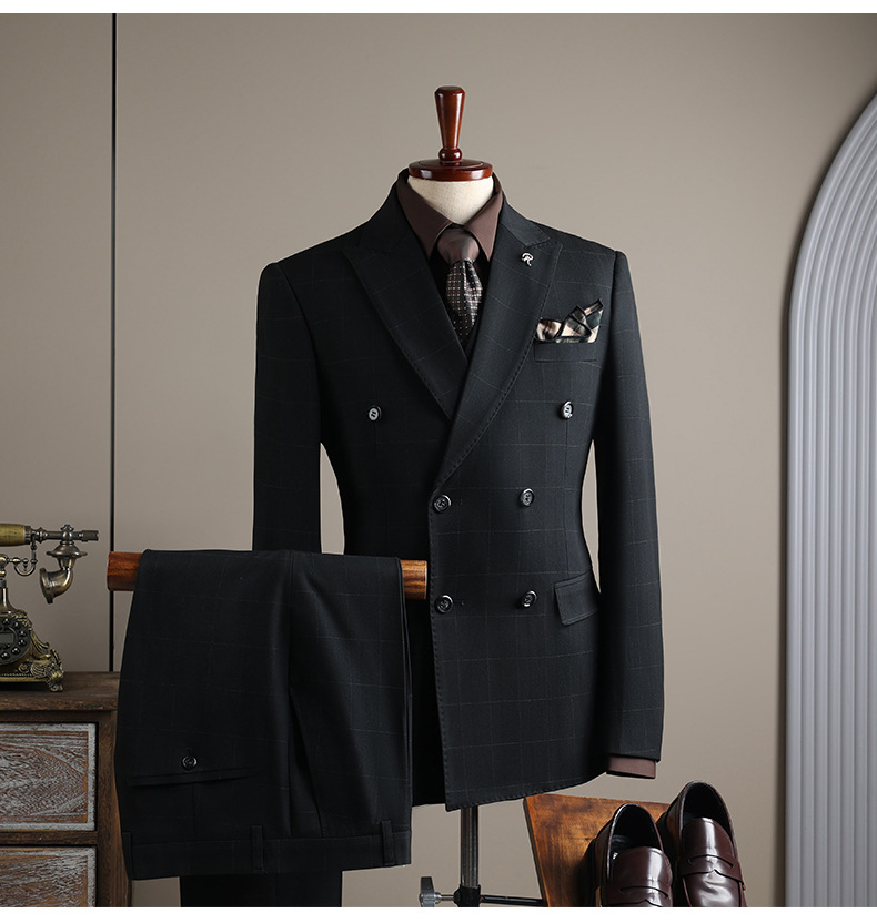 Men's Slim Fit Suit Professional Business Formal Wedding Attire_voghion.com