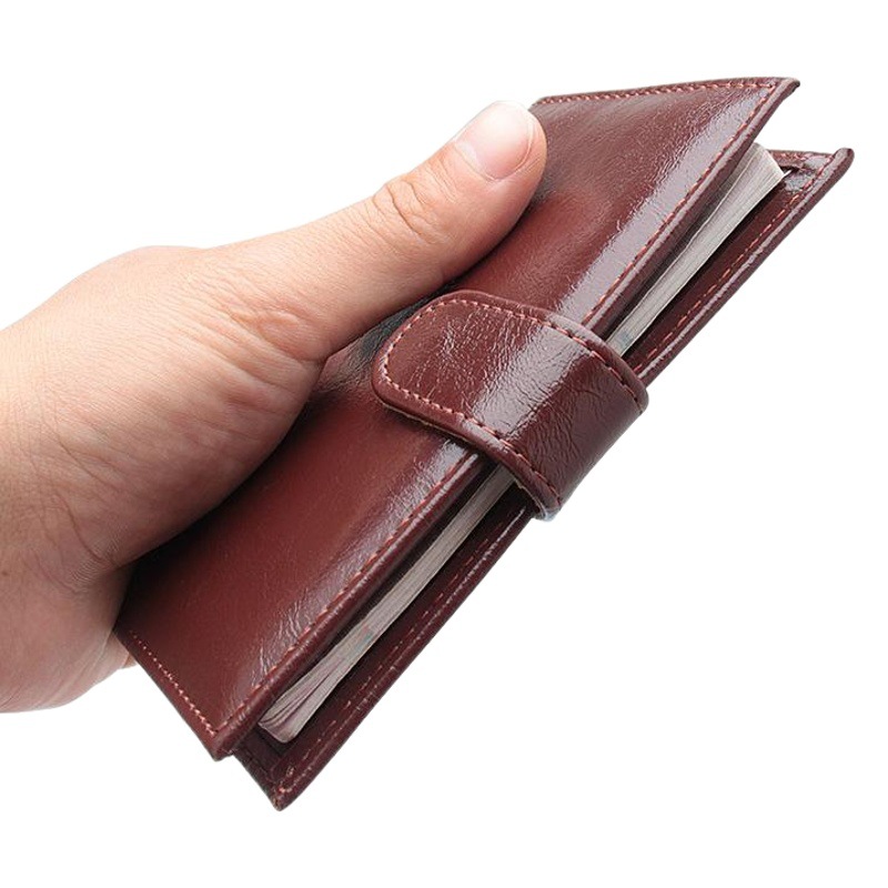 New Oil Wax Leather Pattern Business Leather Passport Holder Pu Fashion Passport Book Buckle Ear Holding Passport Bag