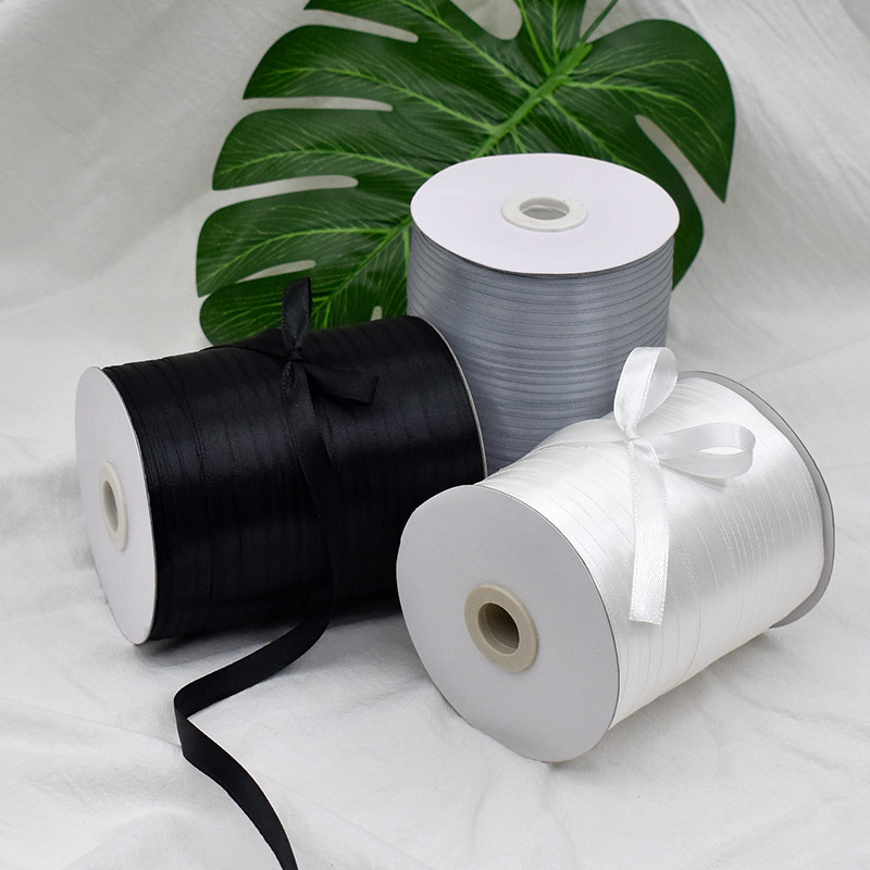 3-inch satin ribbon large roll black streamer colorful ribbon handmade bow accessory 1cm ribbon silk satin factory wholesale