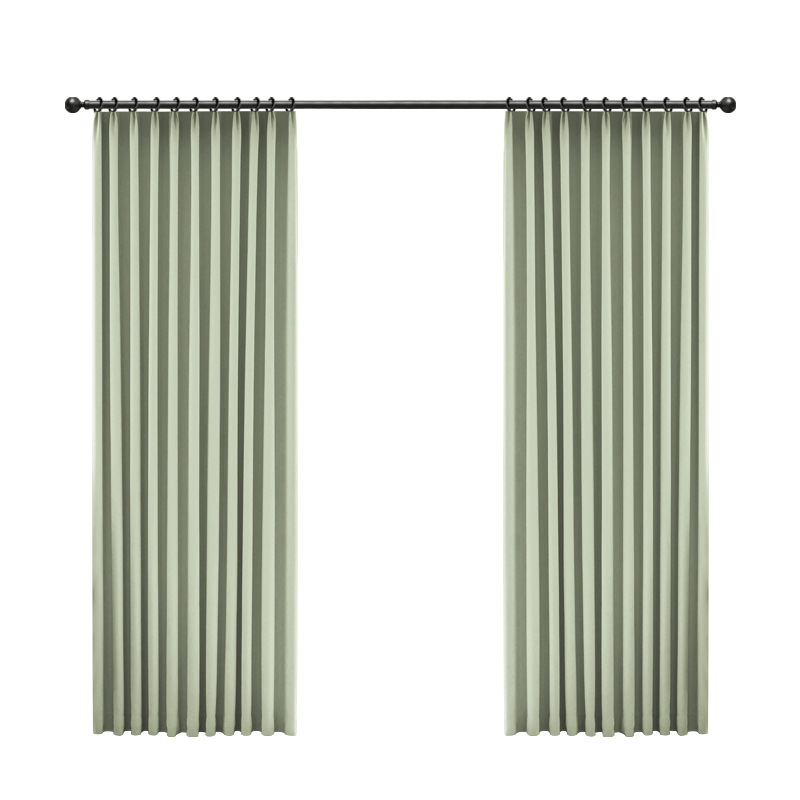 Las cortinas verdes matcha están completamente sombreadas 2025 nuevo estilo de lujo ligero, chenilla, dormitorio, sala de estar, aislamiento acústico, cortinas opacas, productos terminados