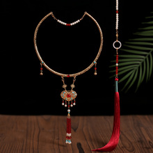 汉服古风项链晚新中式婚礼明制婚服项圈明风马面裙配饰璎珞流苏