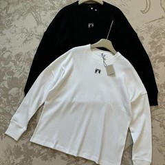 LOE 高版本本早秋新款胸前刺绣简约慵懒老钱风长袖T恤男女款卫衣