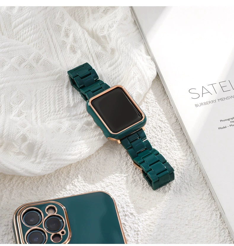 Подходящий ремешок из янтарной/резиновой (apple) для Apple watch, ремешок iwatch + чехол из ПК в комплекте, цветной набор