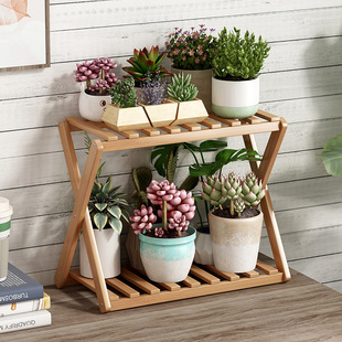 Multi-Layer Flower Rack Home Living Room Balcony Potted Plant Rack Pastoral Style Vertical Storage Rack Office Desktop Storage Rack