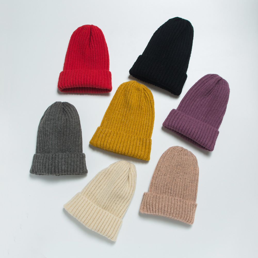 38g Weight Housewarming, Anniversary, Business, Wedding, Outdoor, Travel, Birthday, Festival, Sports, Shopping Occasion Solid Color Pattern Unisex Gender Korean Style Style Khaki, Grey, Beige, Pink, Purple, Red, Green, Blue, Wine Red, Camel, Yellow, Black Color One Size Size Korean Knitted Hat Autumn And Winter Warmth Fashion Striped Woolen Hat Solid Color Flanging Hedging Cold Hat 2