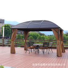 庭院别墅休闲棚3*4M汽车棚 花园凉亭镀锌豪华弧形棚厂家