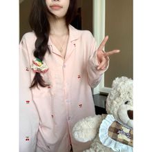 跨境睡衣女春秋款长袖套装开衫云朵棉纱布家居服网红大码可爱外穿