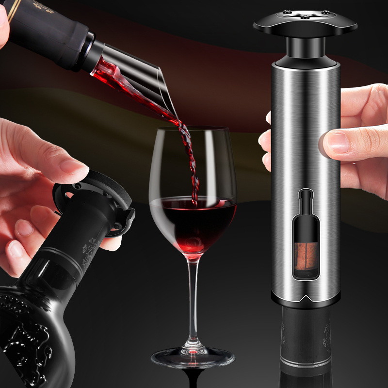 German multi-purpose 304 Stainless steel red wine Bottle opener suit multi-function Wine vacuum Cork decanter