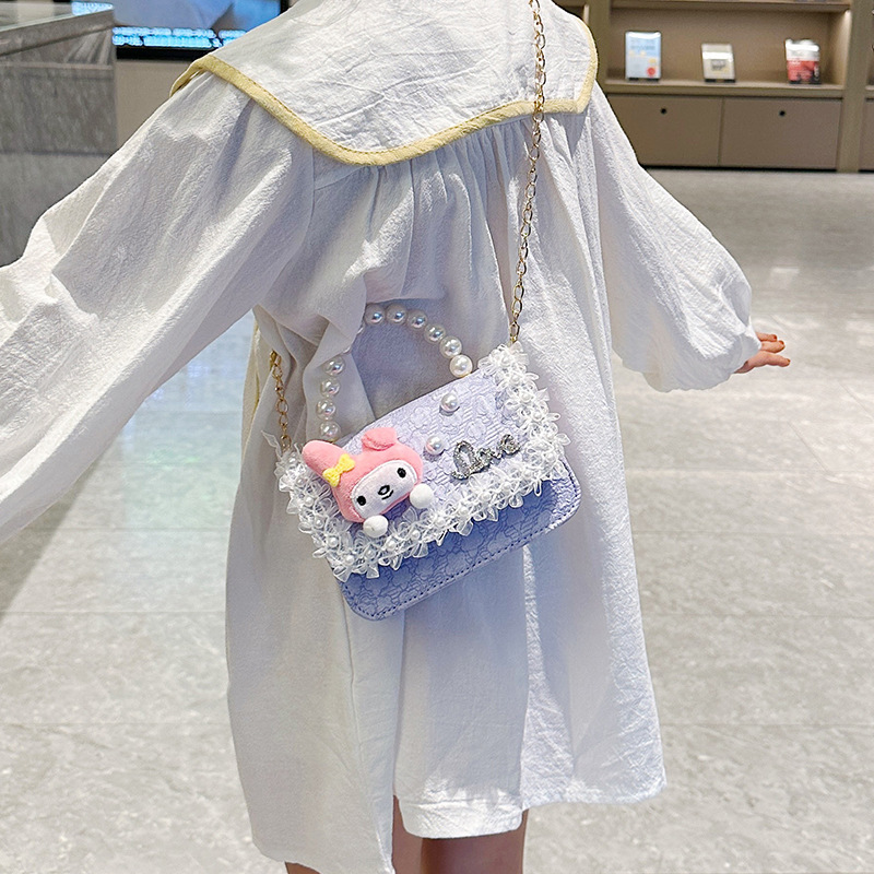 2025 nuevo bolso de perla para niños arco encantador caricatura cadena de estilo exterior bolsa de cambio de moda versátil