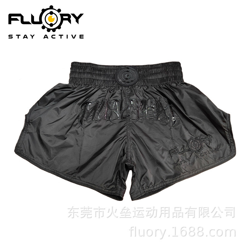 FLUORY Fire Muay Thai Shorts Children Adult Fighting MMA Sanda Training Boxing Muay Thai Shorts