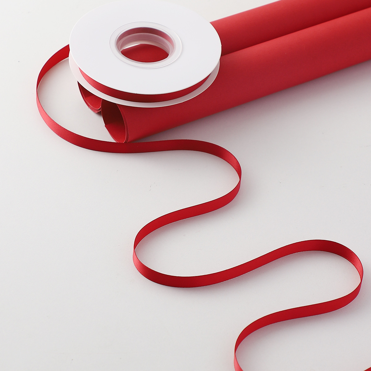 Serie de siete colores de cordier rojo ligero de alta calidad ramo de flores de cinta de color sólido cinta de regalo embalaje florista decoración