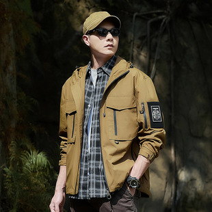 American Casual Jacket High Sense Men's Outdoor Windproof Mountaineering Suit Spring Autumn Loose Jacket New 2025