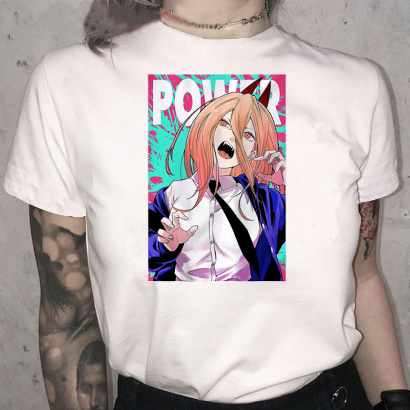 Chainsaw Devil Hunter Japanese Animation Hot Printing T-shirt Short Sleeve Women's Foreign Trade Cross-border wish/ebay Yama