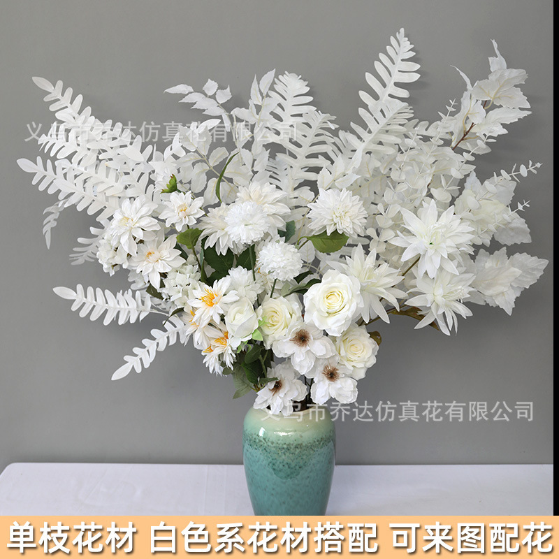 白い造花胡蝶蘭卸売結婚式装飾フラワーアートシルクフラワー造花プラスチック花束フラワーアレンジメント結婚式専用