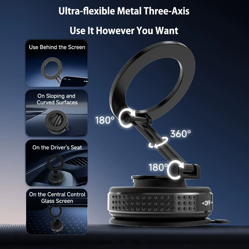 Магнитный автомобильный держатель для телефона из цинкового сплава с вакуумным креплением, новая модель 2025 года, на присоске, с наноклеем для навигации