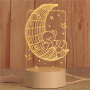 Creative three dimensional night light for bedroom, LED lantern for bed, with little bears, 3D, eyes protection