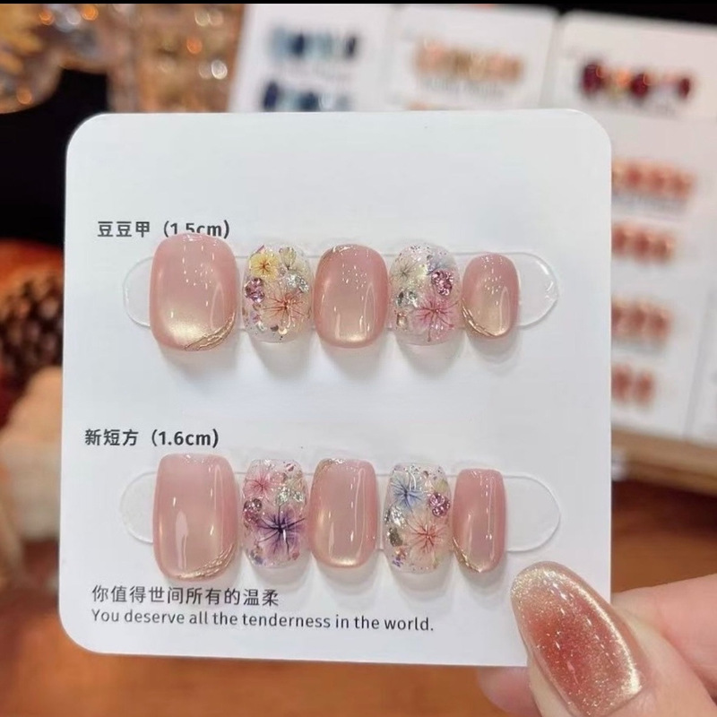[Monet's Garden] Summer Handmade Ins Style Wearable Nails Pure Handmade Whitening Manicure Patches Nail Patches