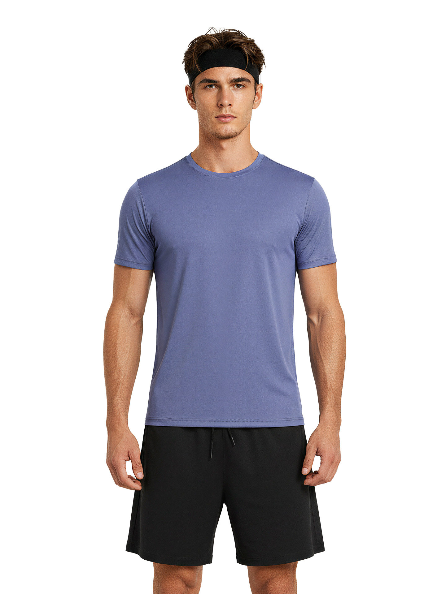 Dijia con el mismo cuello redondo camisa de manga corta protector solar ropa de ejercicios respirable para hombres, secado rápido, alta elasticidad, deportes al aire libre para hombres de manga corta