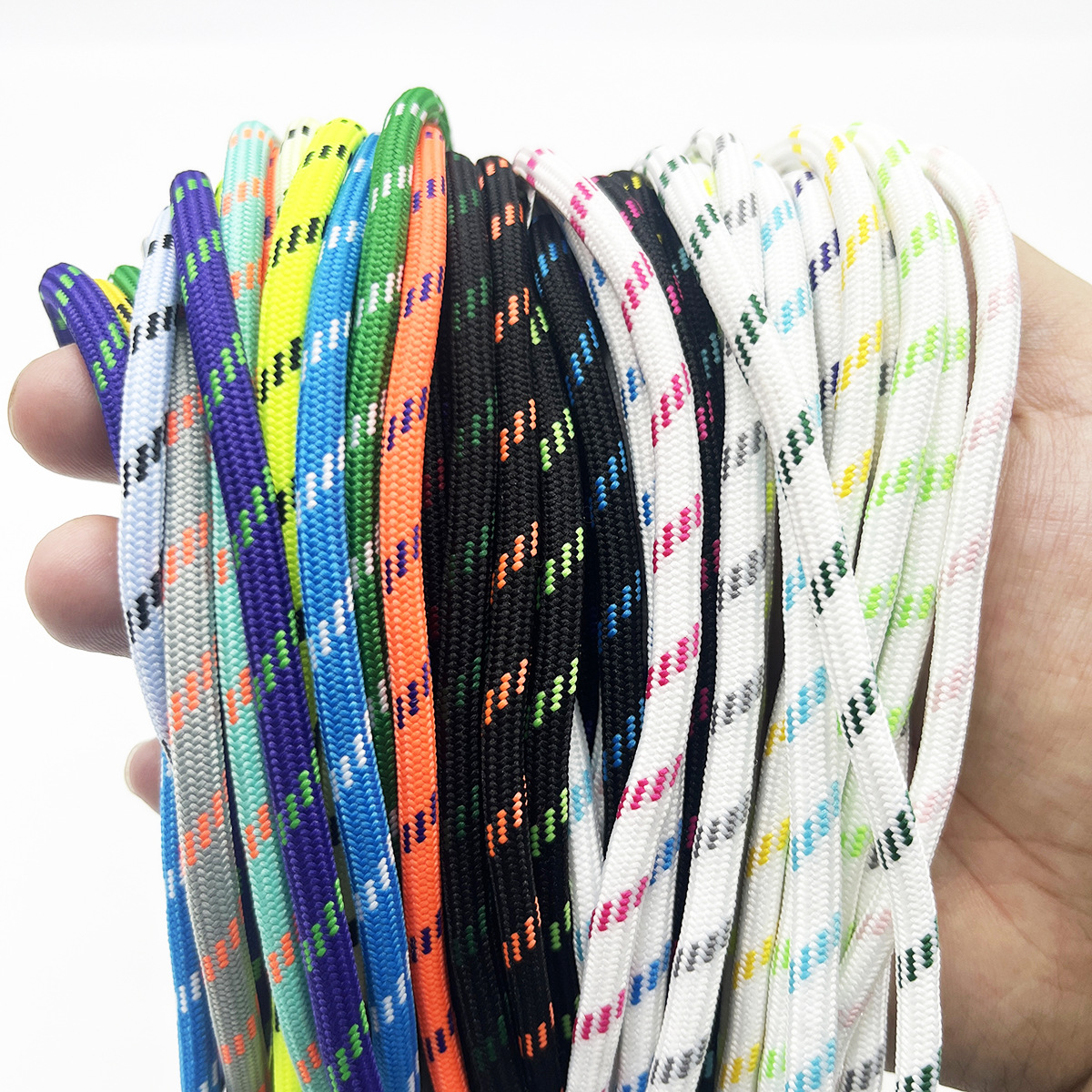 480 color 5mm doble color poliéster punto de salto núcleo cuerda de sombrero redondo de poliéster color bolso de teléfono móvil llavero trenzado cuerda