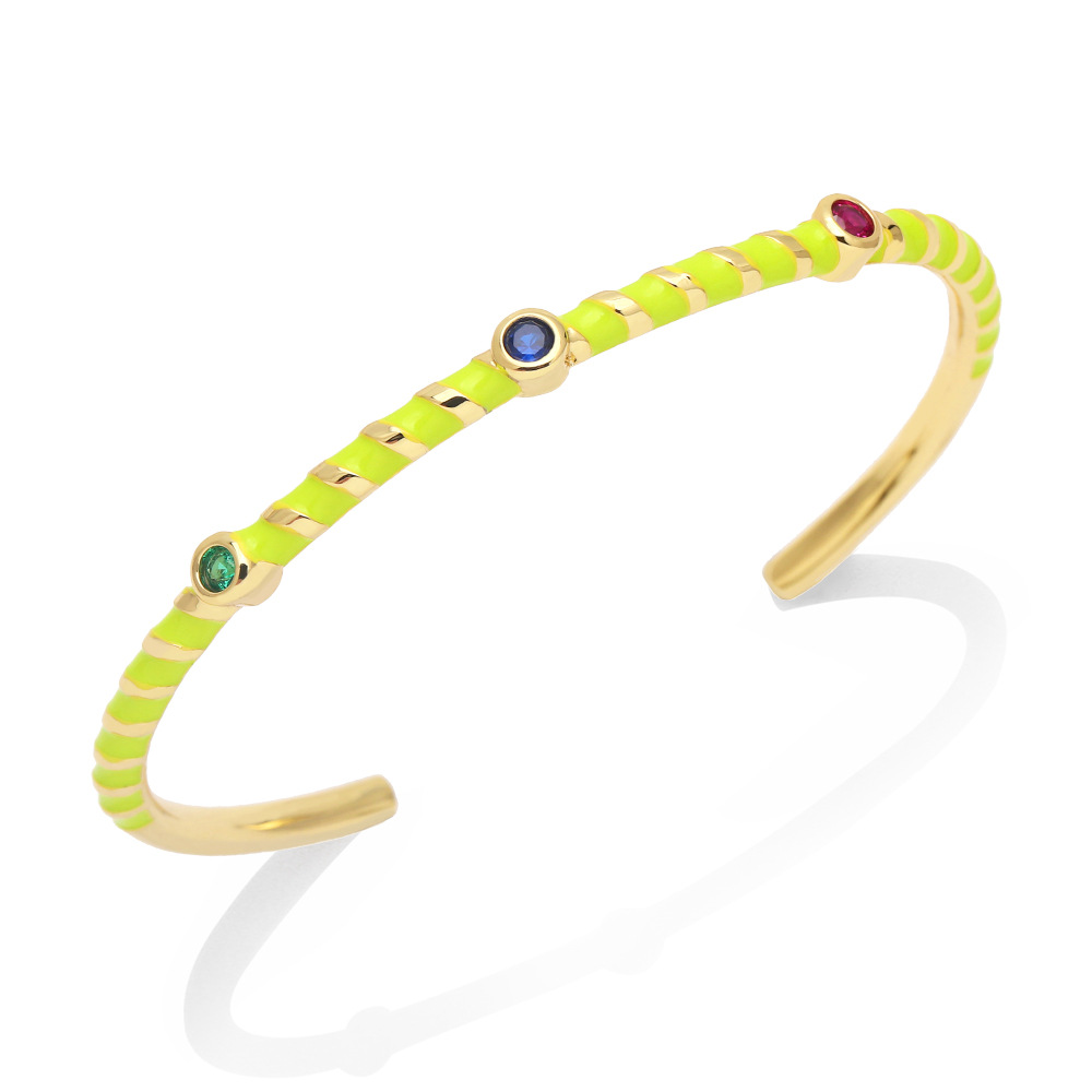 European And American Bracelets Bohemian Ethnic Drop Oil Inlaid Colored Diamond Bracelet display picture 6