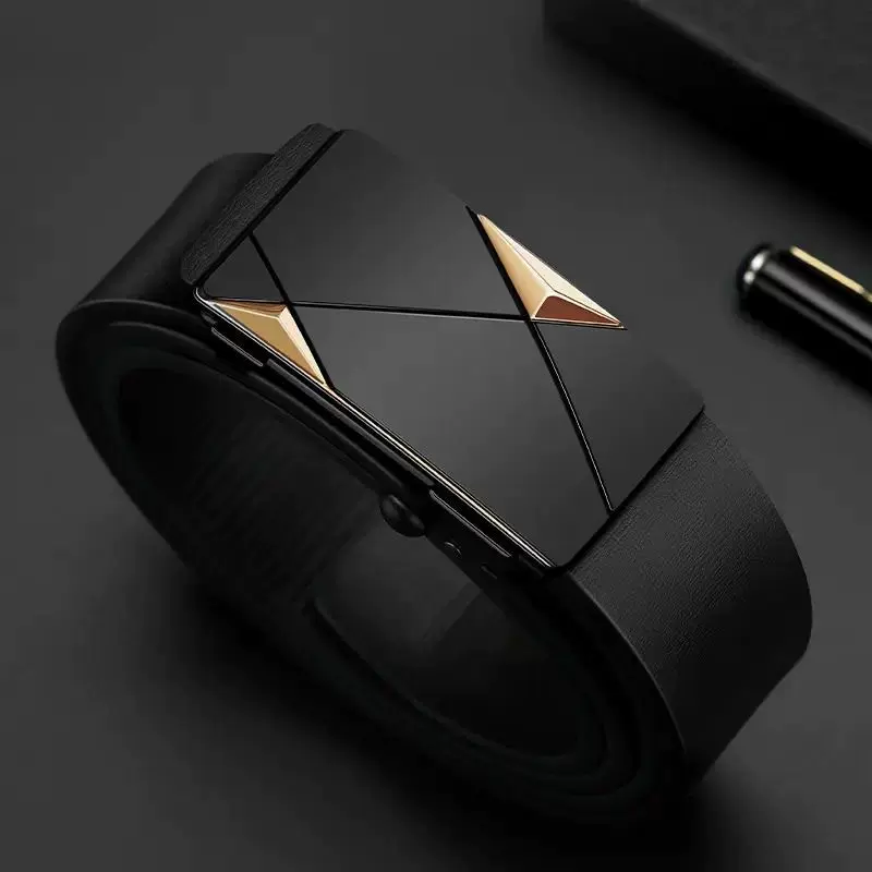 跨境皮带男自动扣内穿休闲青年男士腰带男款商务牛仔裤带厂家批发