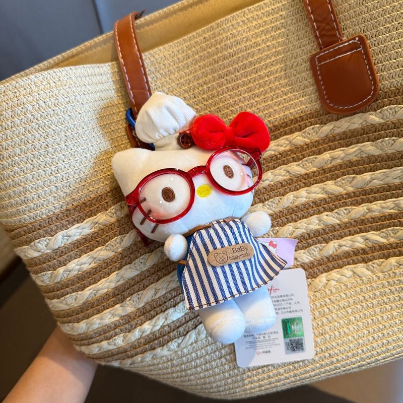 正版kt挂件HelloKitty三丽鸥毛绒公仔玩偶钥匙扣可爱包挂饰礼物|undefined