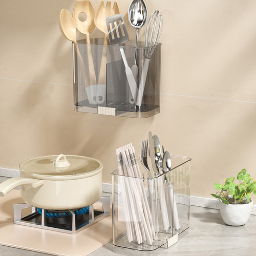 Household kitchen chopstick storage box wall-mounted chopstick cage household knife spoon chopstick tube chopstick basket storage rack