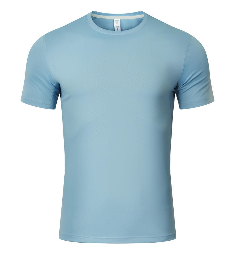 Trajes de gimnasio de verano para hombres y mujeres ropa de entrenamiento al aire libre transfronteriza secado rápido deportivo delgado elástico cuello redondo camiseta transpirable de manga corta