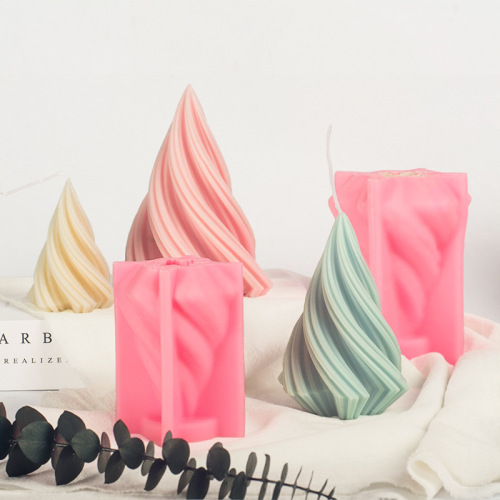 Sanxin Spiral Triangular Scented Candle Silicone Mold DIY Handmade Plaster Ornaments Diffusing Aroma Stone Abrasives
