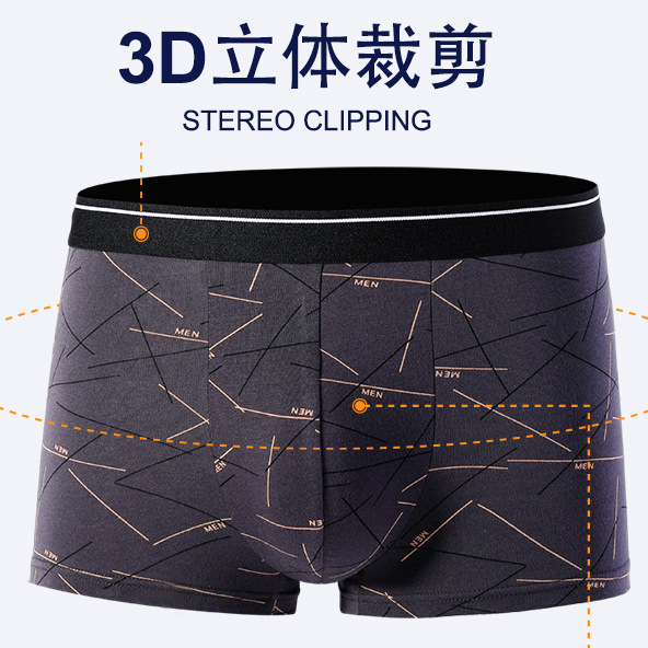 Ropa interior de algodón para hombres boxeadores sueltos pantalones transpirables de los hombres más tamaño Boxer shorts algodón impreso moda