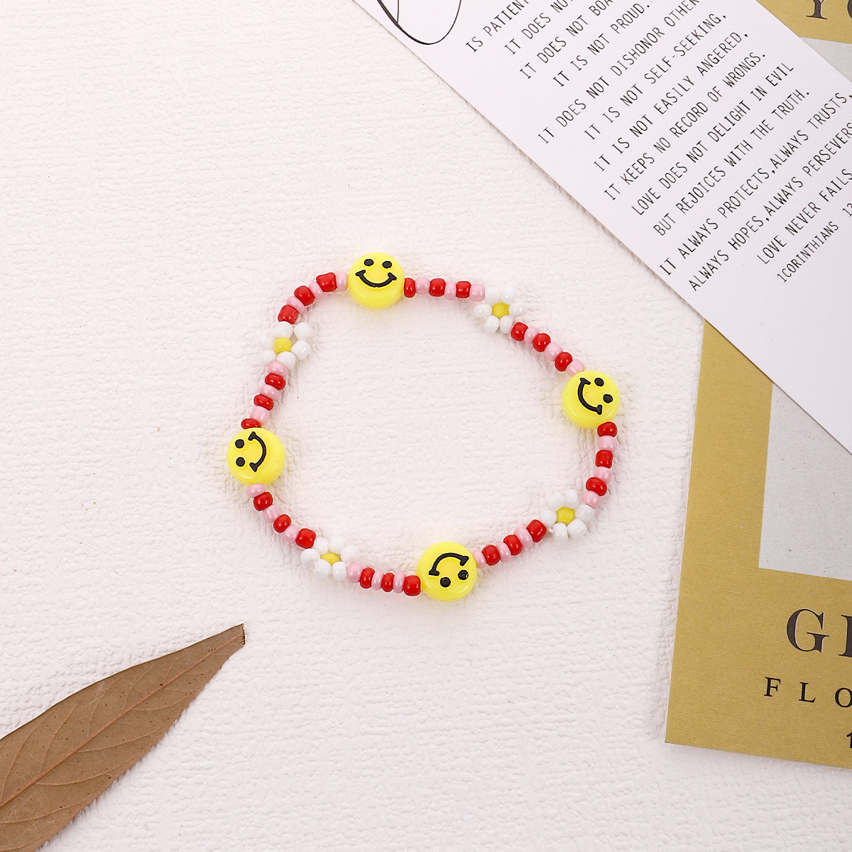 Bohemian Smiley Face Flower Beaded Womenu0027S Bracelets Necklace