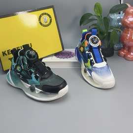 可菲兔秋季儿童鞋男童运动鞋轻便中大童青少年纽扣透气中小童