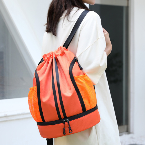 New Style Wet and Dry Separation Drawstring Double Shoulder Bag with Large Capacity Basketball Football Mouthwash Storage Bag for Men's Shoes and Travel for Women