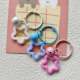 Colorful Hollow Five-pointed Star Acrylic Keychain Pendant Small Fresh Bag Headphone Case Hanging Pendant