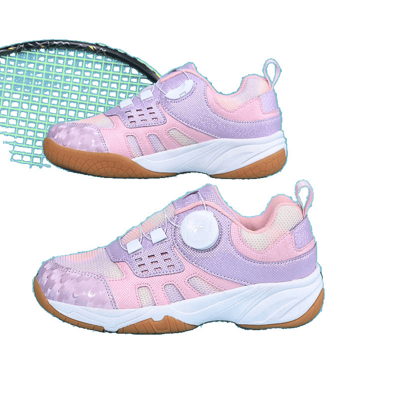 Zapatos de bádminton profesionales de carbono real botón mágico para niños zapatos de malla antideslizante para niños zapatos de deporte transpirables para niños y niñas