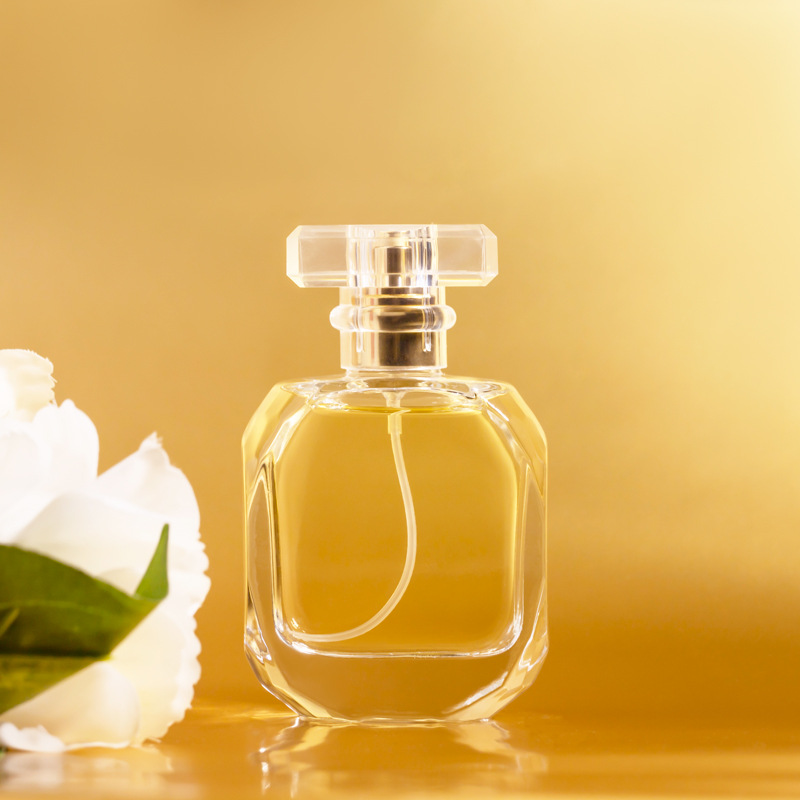 供应60ml香水瓶现货扁方形多面厚底化妆喷雾瓶空瓶子K胶香水盖子