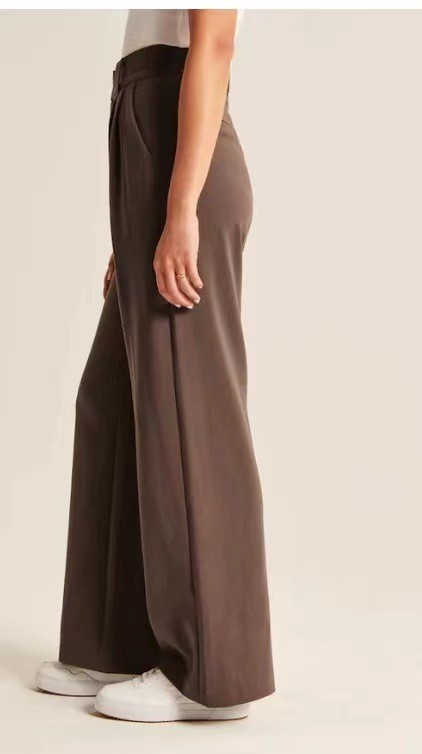 High-Waisted Wide-Leg Dress Pants For Women – Stretchy Office Trousers With Side Pockets, Flowy & Tailored_ecoleips.com