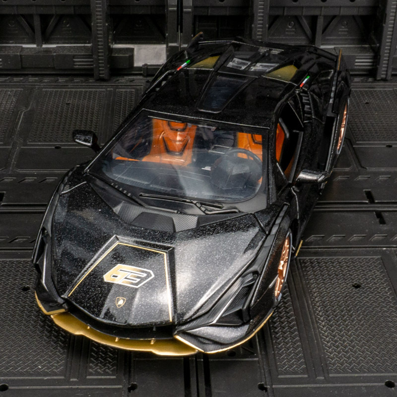 Famoso modelo de coche de aleación 1:24 lanbo versión de la pista de rayos sonido tire hacia atrás la luz del coche de juguete modelo de música decoración