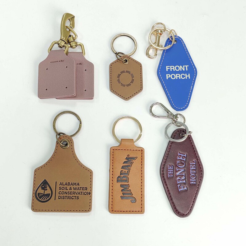 Factory Custom Luggage Tag Keychain Metal Trademark Bag Leather Gift Tag Pendant Keychain
