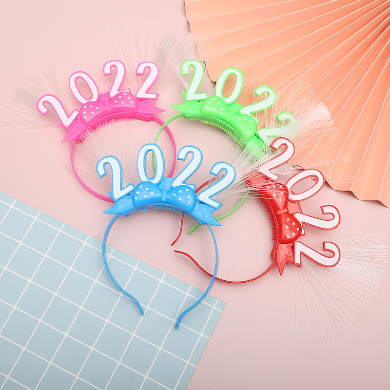 跨境新款时尚新年2023发光发箍创意塑料夜光头饰派对发光玩具批发详情4